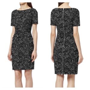 REISS Janella Bonded Lace Ruched Dress Size 8